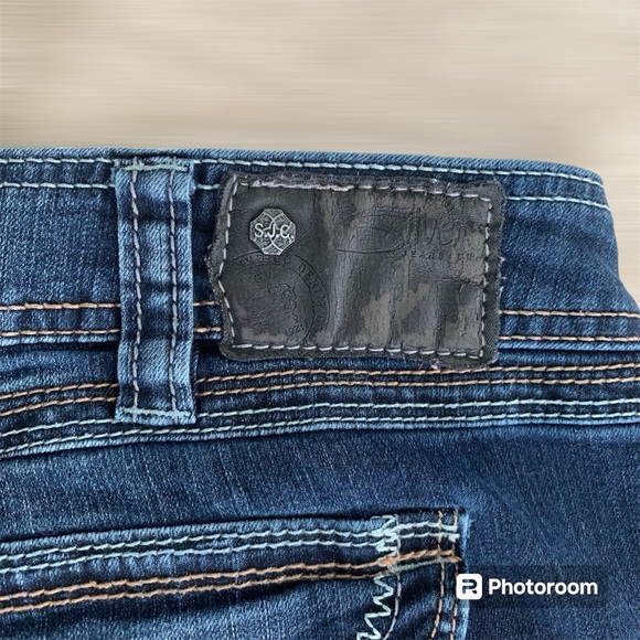 SILVER SUKI SURPLUS Women PLUS DarkWash Denim Jeans Stitch Flap Pocket 24/L32 - Picture 9 of 15